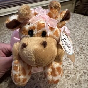 Vtg Bestever Ballerina Zoo Baby Giraffe Plush 8" NWT Dress Bow Stuffed Animal